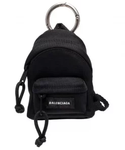 ( Positively Conscious ) Balenciaga Porte-clés Micro Backpack 1000 BLACK
