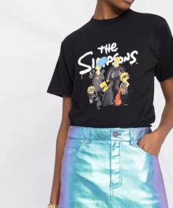 ( Positively Conscious ) Balenciaga 0100 BLACK W X The Simpson T-shirt Cintré à Imprimé Graphique Femme -Vente magasin Balenciaga 17337001 36405786 600