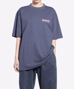 ( Positively Conscious ) Balenciaga 1366 DARK GREY/WHITE T-shirt à Logo Campaign Femme -Vente magasin Balenciaga 17337004 36081389 600