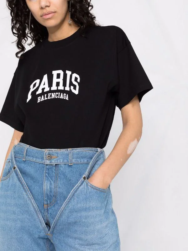 ( Positively Conscious ) Balenciaga T-shirt à Logo Paris Imprimé 1070 BLACK/WHITE 7 ( Positively Conscious ) Balenciaga T-shirt à Logo Paris Imprimé 1070 BLACK/WHITE – Image 5