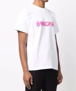 ( Positively Conscious ) Balenciaga T-shirt à Imprimé Graffiti 9014 -WHITE/BUBBLEGUM -Vente magasin Balenciaga 17337021 37036850 600