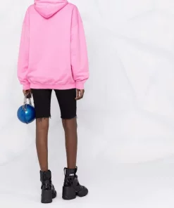 ( Positively Conscious ) Balenciaga 5630 PINK Hoodie à Slogan Imprimé Femme -Vente magasin Balenciaga 17337029 36720839 600