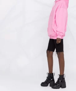 ( Positively Conscious ) Balenciaga 5630 PINK Hoodie à Slogan Imprimé Femme -Vente magasin Balenciaga 17337029 36720860 600