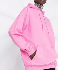 ( Positively Conscious ) Balenciaga 5630 PINK Hoodie à Slogan Imprimé Femme -Vente magasin Balenciaga 17337029 36720861 600