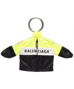 ( Positively Conscious ) Balenciaga 1092 BLACK/WHITE/YELLOW Porte-clés Micro Windbreaker Homme