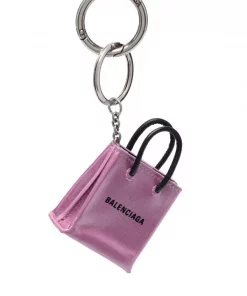 ( Positively Conscious ) Balenciaga Mini Porte-clés Shopping 6260 PINK / L BLACK