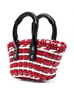 ( Positively Conscious ) Balenciaga Mini Sac à Main Bistro Basket 6490 FIRE R OP WH BLK -Vente magasin Balenciaga 17337101 36659180 600