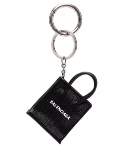 ( Positively Conscious ) Balenciaga Mini Porte-clés à Logo Gravé Femme