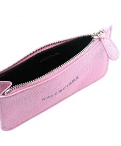 ( Positively Conscious ) Balenciaga Porte-cartes à Plaque Logo 6260 PINK/L BLACK -Vente magasin Balenciaga 17337158 36897106 600