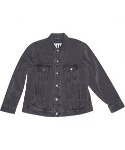 ( Positively Conscious ) Balenciaga Veste Fortnite En Jean 1055 WASHED BLACK