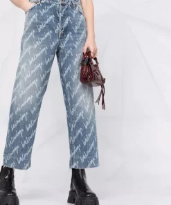( Positively Conscious ) Balenciaga Jean Court à Logo Imprimé Femme -Vente magasin Balenciaga 17573814 37176566 600