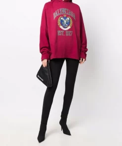 ( Positively Conscious ) Balenciaga 6163 RED Hoodie à Logo Imprimé Homme -Vente magasin Balenciaga 17617496 36746088 600