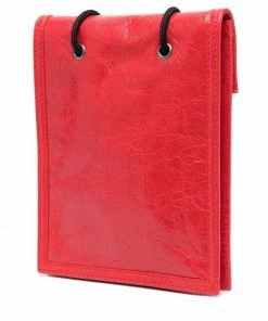 ( Positively Conscious ) Balenciaga 6501 ROUGE PAPRIKA Pochette Explorer En Cuir à Effet Craquelé Homme -Vente magasin Balenciaga 17628782 37122617 600