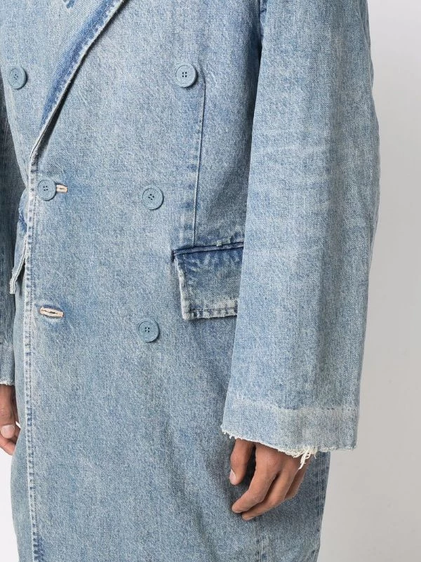 ( Nouvelle Collection ) Balenciaga Manteau En Jean à Boutonnière Croisée 5620 BLUE 7 ( Nouvelle Collection ) Balenciaga Manteau En Jean à Boutonnière Croisée 5620 BLUE – Image 5