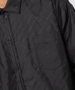 ( Nouvelle Collection ) Balenciaga Surchemise Matelassée à Logo Imprimé 1000 BLACK -Vente magasin Balenciaga 17696186 37211946 600