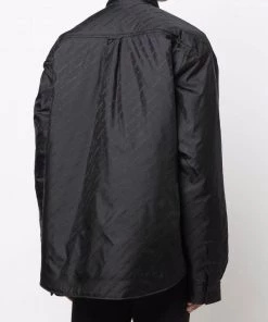 ( Nouvelle Collection ) Balenciaga Surchemise Matelassée à Logo Imprimé 1000 BLACK -Vente magasin Balenciaga 17696186 37213749 600