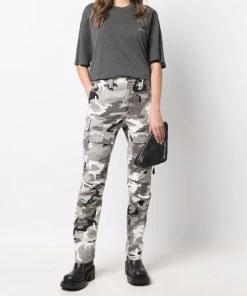 ( Nouvelle Collection ) Balenciaga 1262 GREY/BLACK Pantalon à Imprimé Camouflage Femme -Vente magasin Balenciaga 17697195 37211975 600