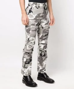 ( Nouvelle Collection ) Balenciaga 1262 GREY/BLACK Pantalon à Imprimé Camouflage Femme -Vente magasin Balenciaga 17697195 37214214 600