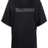 ( Positively Conscious ) Balenciaga 0106 BLACK/ANTHRACITE W T-shirt Effet-usé à Logo Imprimé Femme -Vente magasin Balenciaga 17729807 39093003 600