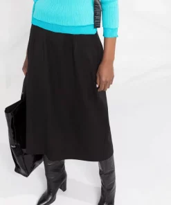 ( Positively Conscious ) Balenciaga 1000 BLACK Jupe Ample En Serge Femme -Vente magasin Balenciaga 17729809 39589436 600