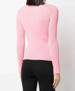 ( Positively Conscious ) Balenciaga Haut Nervuré à Patch Logo 5630 PINK -Vente magasin Balenciaga 17729816 39159447 600