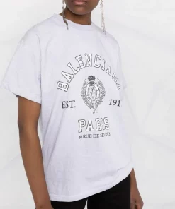 ( Positively Conscious ) Balenciaga T-shirt College 1917 9012 DIRTY WHITE -Vente magasin Balenciaga 17729817 39605001 600
