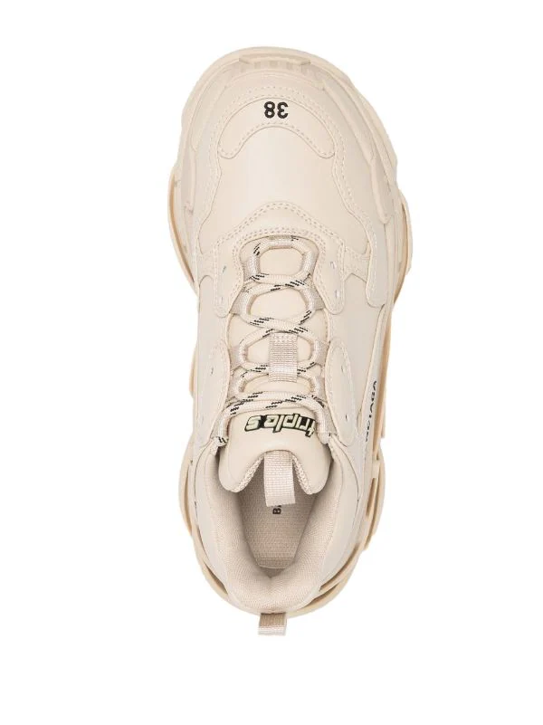 ( Positively Conscious ) Balenciaga 9700 BEIGE Baskets Triple S En Cuir Artificiel Femme 6 ( Positively Conscious ) Balenciaga 9700 BEIGE Baskets Triple S En Cuir Artificiel Femme â Image 4