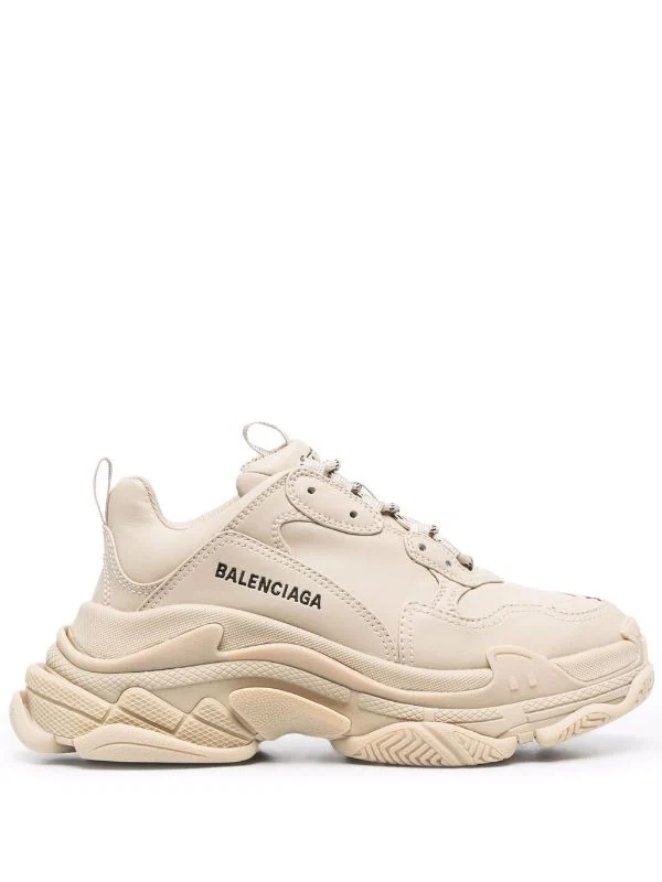 ( Positively Conscious ) Balenciaga 9700 BEIGE Baskets Triple S En Cuir Artificiel Femme 3 ( Positively Conscious ) Balenciaga 9700 BEIGE Baskets Triple S En Cuir Artificiel Femme