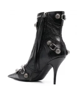 ( Positively Conscious ) Balenciaga 1081 BLACK/PALLAD INV Bottines Cagole En Cuir Femme -Vente magasin Balenciaga 17729865 38965590 600