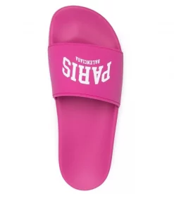 ( Positively Conscious ) Balenciaga Claquettes à Logo Imprimé 5301 DARK FUCHS/ WH PARIS -Vente magasin Balenciaga 17729875 37826772 600