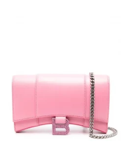 ( Positively Conscious ) Balenciaga Portefeuille Hourglass à Bride En Chaîne Femme