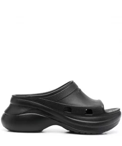 ( Positively Conscious ) Balenciaga 1000 BLACK X Crocs™ Sandales à Plateforme Femme