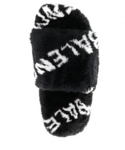 ( Positively Conscious ) Balenciaga 1090 BLACK/WHITE Chaussons En Fourrure Artificielle à Logo Femme 9 ( Positively Conscious ) Balenciaga 1090 BLACK/WHITE Chaussons En Fourrure Artificielle à Logo Femme -Vente magasin Balenciaga 17729929 38966420 600