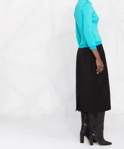 ( Positively Conscious ) Balenciaga 4664 TURQUOISE/TURQUOISE Pull Cintré à Design Réversible Femme -Vente magasin Balenciaga 17729935 39593565 600