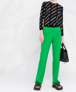 ( Positively Conscious ) Balenciaga 2771 -BLACK/MULTICO Pull à Logo Imprimé Femme -Vente magasin Balenciaga 17729941 39069495 600