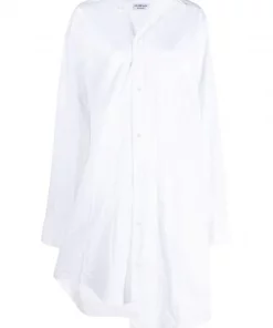 ( Positively Conscious ) Balenciaga Robe Twisted Shirt à Design Asymétrique 9000 WHITE