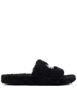 ( Positively Conscious ) Balenciaga 1001 BLACK/ WHITE PARIS Sandales Paris Furry Homme