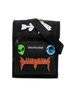 ( Positively Conscious ) Balenciaga Sac Porté épaule Explorer à Patch Logo Homme