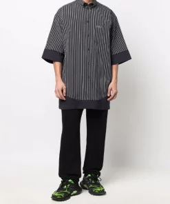 ( Positively Conscious ) Balenciaga Chemise Rayée à Effet Superposé 1269 -BLACK/GREY 9 ( Positively Conscious ) Balenciaga Chemise Rayée à Effet Superposé 1269 -BLACK/GREY -Vente magasin Balenciaga 17730580 37705276 600