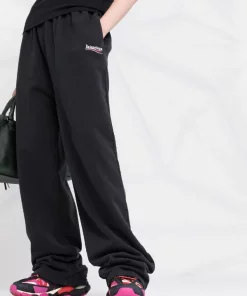 ( Positively Conscious ) Balenciaga Pantalon De Jogging à Logo Brodé 9034 -WASHED BLACK/WHITE -Vente magasin Balenciaga 17730603 39144460 600