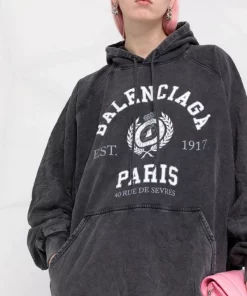 ( Positively Conscious ) Balenciaga Hoodie Oversize à Logo Imprimé Femme -Vente magasin Balenciaga 17730637 39154752 600