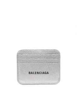 ( Positively Conscious ) Balenciaga Porte-cartes à Logo Imprimé 8160 SILVER/L BLACK