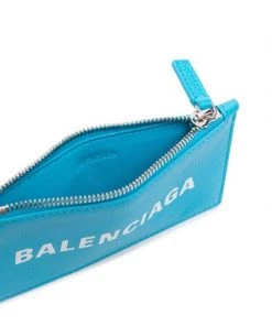 ( Positively Conscious ) Balenciaga Portes-cartes Porté Poitrine à Logo Imprimé 4690 CYAN/L WHITE -Vente magasin Balenciaga 17730646 39447523 600