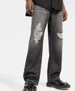 ( Positively Conscious ) Balenciaga 0107 BLACK/WHITE W Jean Droit à Finitions Effilochées Homme -Vente magasin Balenciaga 17730659 39736796 600