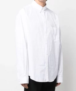 ( Positively Conscious ) Balenciaga 9000 WHITE Chemise Ample à Boutonnière Homme -Vente magasin Balenciaga 17730664 39156402 600