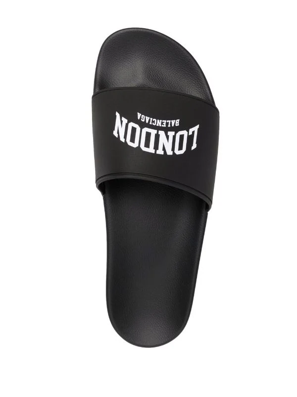 ( Positively Conscious ) Balenciaga Claquettes Cities London à Logo Imprimé 1002 BLACK/ WHITE LONDON 6 ( Positively Conscious ) Balenciaga Claquettes Cities London à Logo Imprimé 1002 BLACK/ WHITE LONDON – Image 4