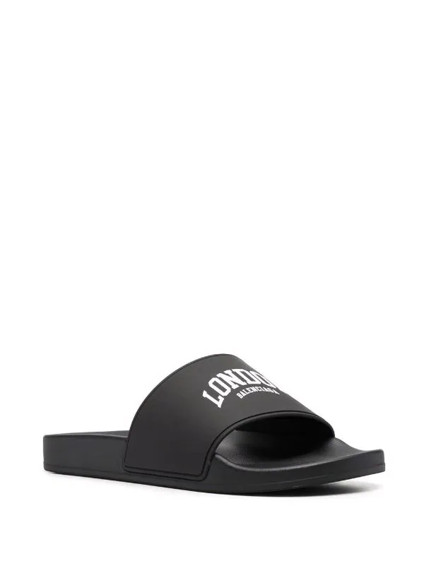 ( Positively Conscious ) Balenciaga Claquettes Cities London à Logo Imprimé 1002 BLACK/ WHITE LONDON 4 ( Positively Conscious ) Balenciaga Claquettes Cities London à Logo Imprimé 1002 BLACK/ WHITE LONDON – Image 2