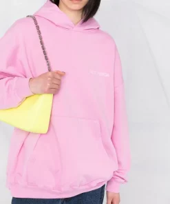 ( Positively Conscious ) Balenciaga 5000 -PINK Hoodie En Coton Large Fit à Logo Imprimé Femme -Vente magasin Balenciaga 17730679 39006617 600