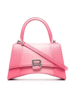 ( Positively Conscious ) Balenciaga 5812 SWEET PINK Sac Porté épaule Hourglass S Embossé Femme