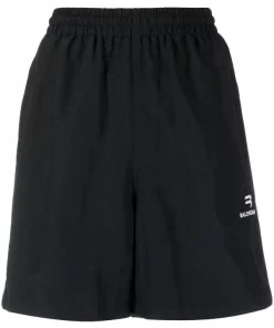 ( Positively Conscious ) Balenciaga Short De Sport à Logo Brodé Femme